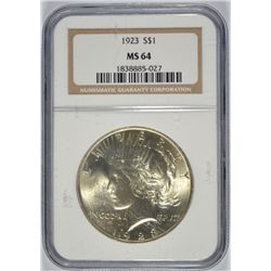 1923 PEACE DOLLAR NGC MS-64