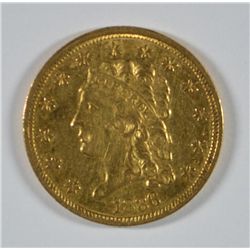 1836 $2.5 CLASSIC HEAD GOLD XF/AU