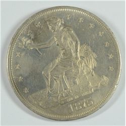 1875-CC TRADE DOLLAR, MS-62 LOTS OF LUSTRE, VERY RARE "CC ISSUE