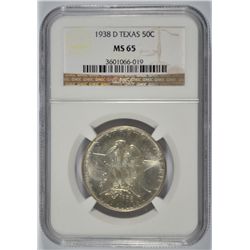 1938-D TEXAS COMMEN HALF DOLLAR NGC MS-65