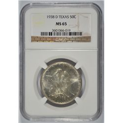 1938-D TEXAS COMMEN HALF DOLLAR NGC MS-65