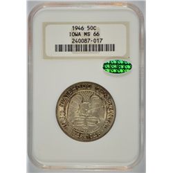 1946 IOWA COMMEN HALF DOLLAR NGC MS-66 (CAC)