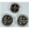 Image 2 : ( 3 ) PROOF 1995 OLYMPIC COINS: SOCCER HALF, ROWING & HIGH JUMP DOLLARS