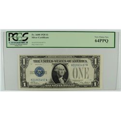 1928 U.S. $1.00 SILVER CERTIFICATE, PCGS 64 PPQ