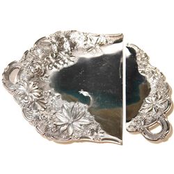 Vintage Floral Filigree Silver Plated Crumb Catcher