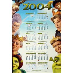 Double Sided 2004 Shrek2 Calender Poster & Sharks Tale