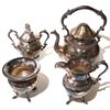Image 1 : Vintage Floral Filigree Silver Plated 4pc Tea Set