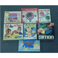 Lot of 7 Vintage Children's Games - Simon Says, Bash