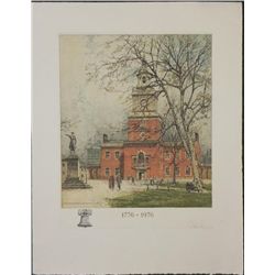 Eidenberger Signed Print Philadelphia Independence Hall