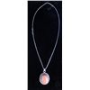 Image 1 : Red Sun Stone German Silver Pendant Necklace with Chain