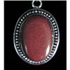 Image 2 : Red Sun Stone German Silver Pendant Necklace with Chain