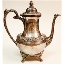 Antique Rogers Bros Victorian Silver Floral Tea Pot