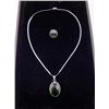 Image 1 : Peridot 2 Pc Sterling German Ring, Pendant Necklace Set