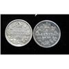 Image 1 : 2 Silver Canadian Nickels 1886 + 1905