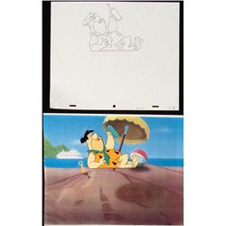 Original Cel The Flintsones Animation Drawing Relaxing