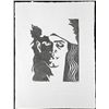 Image 1 : Self-Portrait Block Print Original S/N Don Weaver