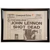 Image 1 : "John Lennon Shot Dead" Liverpool Echo Newspaper Framed