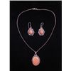 Image 1 : Red Sunstone 3 Sterling Earrings, Pendant Necklace Set