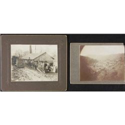 2 Antique Photographs Group Portrait American Rural