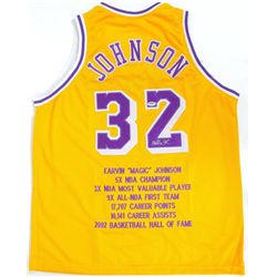 Magic Johnson Signed Lakers Stat Jersey PSA COA