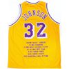 Image 1 : Magic Johnson Signed Lakers Stat Jersey PSA COA