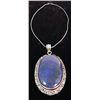 Image 1 : Lapis Pendant with Chain German Silver