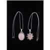 Image 1 : 2 Rose Quartz Sterling Oval & Star Pendants, Necklaces
