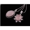 Image 2 : 2 Rose Quartz Sterling Oval & Star Pendants, Necklaces