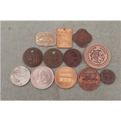 Lot 12 Medals, Wooden Nickels, Chi Railroad Fare, MORE