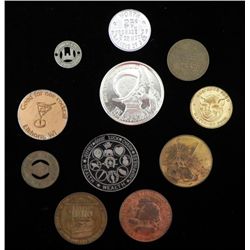 11 Train/Transportation Tokens and Comm. Coins