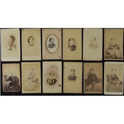 12 Antique CDV Photographs Young and Older Women