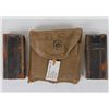 Image 1 : WWII U.S. CANVAS CARBINE AMMO POUCH WITH 2 CLIPS-POUCH