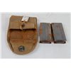 Image 4 : WWII U.S. CANVAS CARBINE AMMO POUCH WITH 2 CLIPS-POUCH