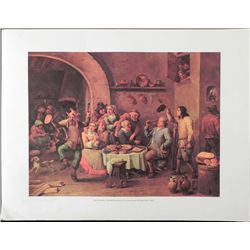David Teniers The Drinking King Lithograph Art Print