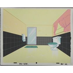 Ren & Stimpy Orig Production Background Art Bathroom