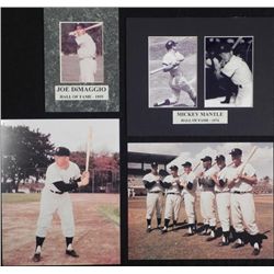 Four New York Yankees Photographs- Mantle DiMaggio