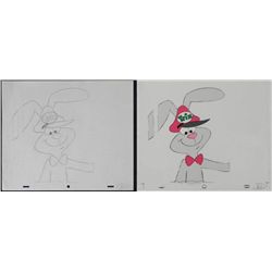 Orig Big Smile Art Cel Drawing Animation Trix Rabbit
