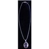 Image 1 : Amethyst German Silver Pendant Necklace with Chain
