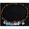 Image 3 : Necklace w/Tigers Eye Stones & Blue & Purple Shells