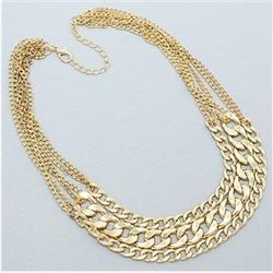 Glamorous Gold Tone Earring/Necklace Set