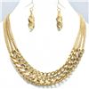 Image 2 : Glamorous Gold Tone Earring/Necklace Set