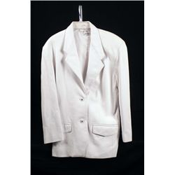 Nancy Heller Ladies White Leather Jacket Size M