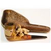 Image 1 : Antique Meerschaum Pipe Carved Hunting Dog Tobacco Case