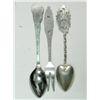 Image 2 : Set of 3 Sterling Silver Vintage Filigree Spoons Fork