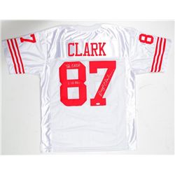 Dwight Clark Signed White Red Football Jersey COA