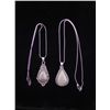 Image 1 : 2 Dif Rose Quartz Sterling Teardrop Pendants, Necklaces