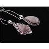 Image 2 : 2 Dif Rose Quartz Sterling Teardrop Pendants, Necklaces