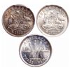 Image 2 : Australia. Lot of three (3) PCGS graded Gem 3 Pence.