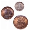Image 1 : Great Britain. Lot of three (3) late Victorian coins.