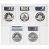 Image 2 : China. Lot of five (5) PCGS certified 10 Yuan, 1 oz.999 Silver Pandas.